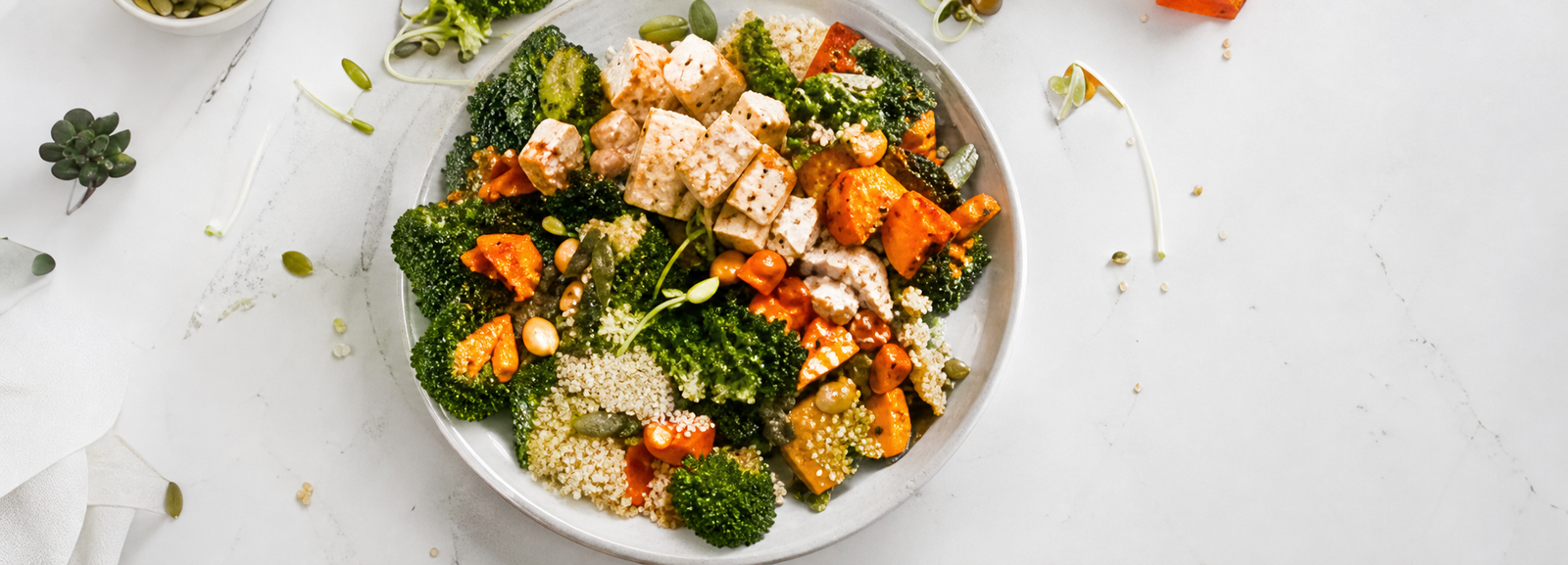 A nourishing bowl of vegetables and grains