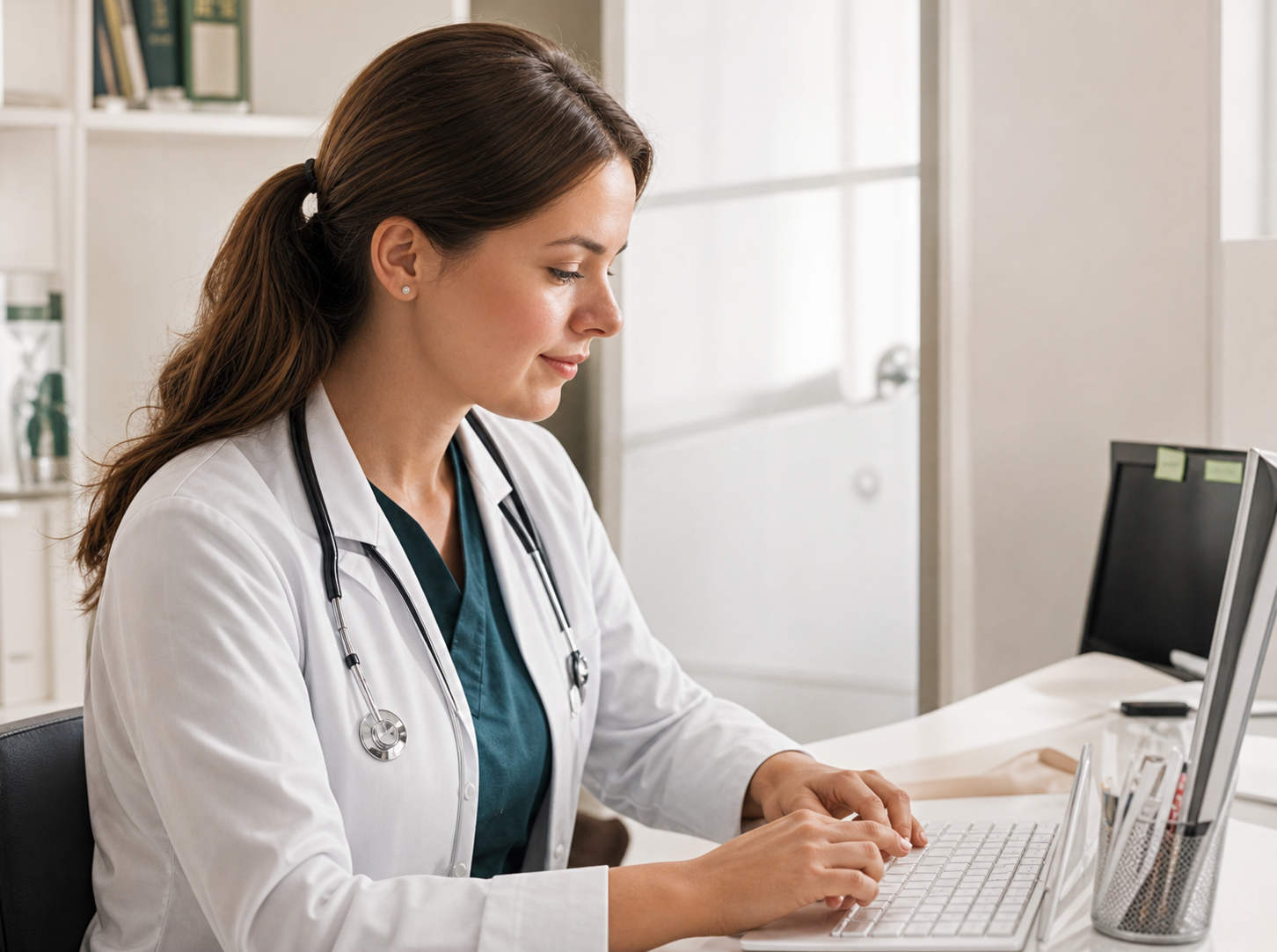 A physician listening closely during a primary care consultation