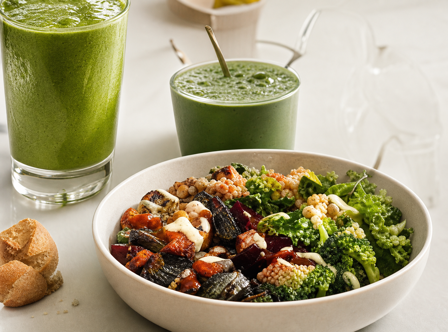 Fresh, colorful ingredients in a wholesome nutrition bowl
